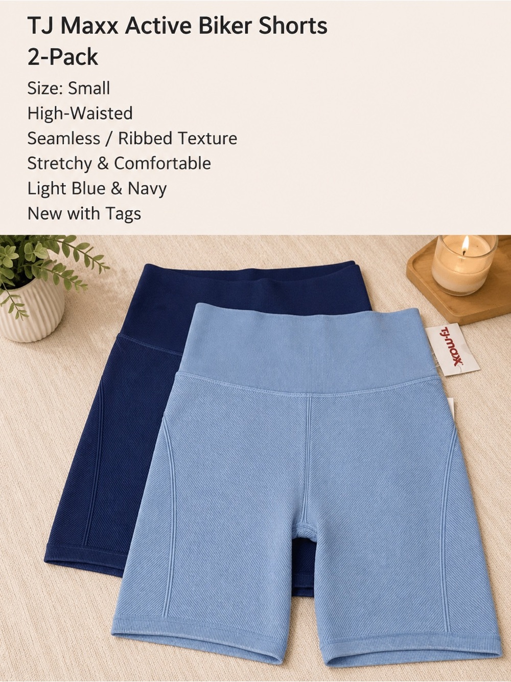 Yogalicious High-Waisted Active Biker Shorts 2 Pack | TJ MAXX | NWT | Size Small